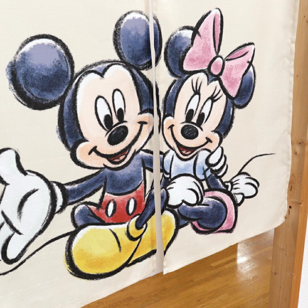 Noren Kobo Mickey Minnie Mouse Interior Disney Noren 85cm Wide X 90cm Room 27161 & Goods, Goods, Curtain, Long, Full-Stitched, Sketch, Curtain,