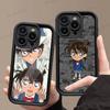 Детектив Конан МУЛЬТФИЛЬМ Для IPhone 17 Pro Max 16 15 14 13 12 11 Plus Черный Мягкий Чехол для Телефона