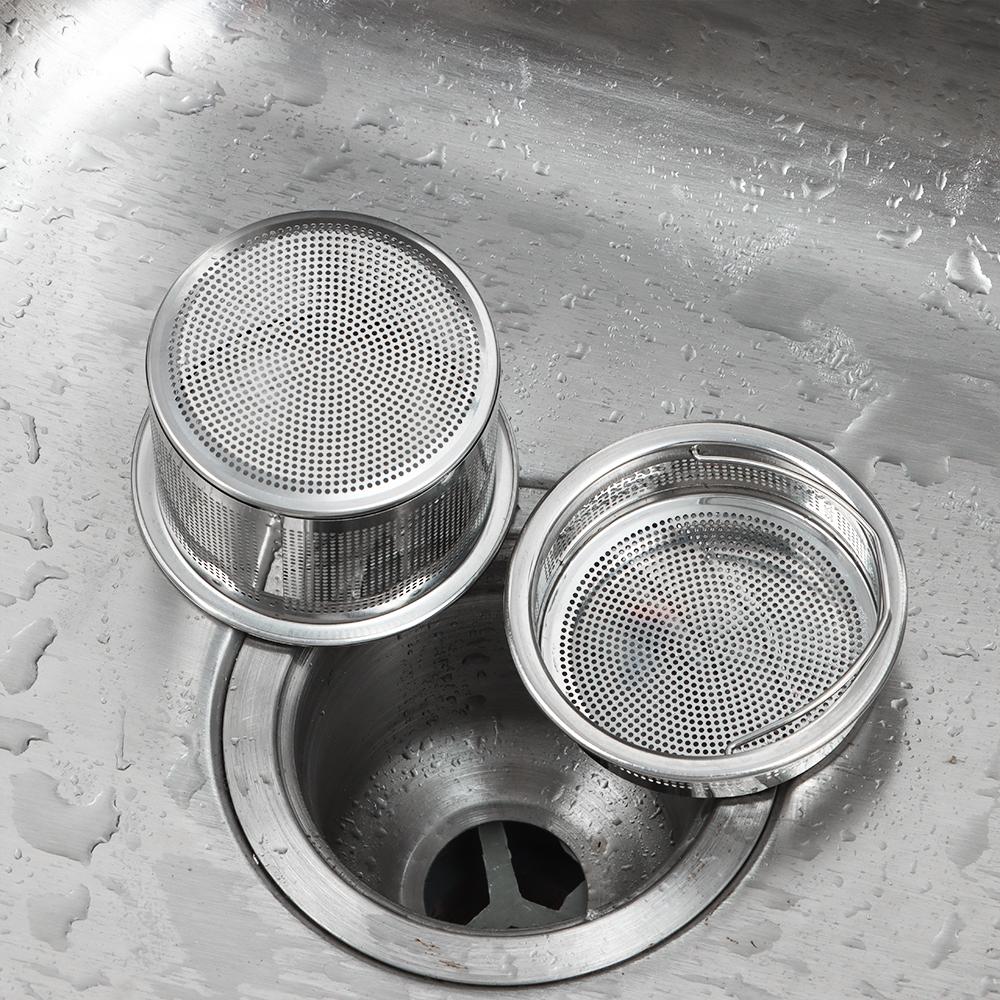 Steel Stuff Cover Waste Drainer Colander Plug Filter Basket Food Hair Stopper Sink Strainer