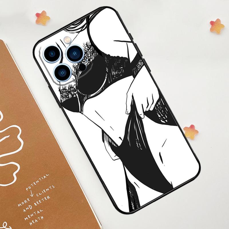 Сексуальный Ню Женский Художественный Чехол Для Телефона Для iPhone 17 Pro Max 11 14 15 16 Pro Max 12 13 mini 16 Plus 16e 17 Air Funda