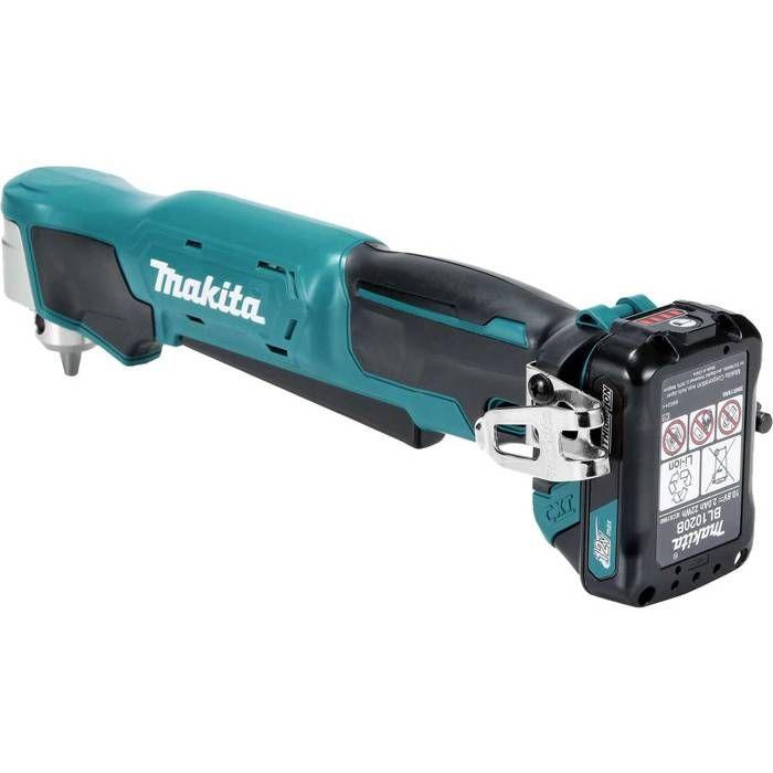 Makita 1 vitesse-perceuse d'angle sans fil 10.8 v + 2 batteries, + chargeur, + mallette