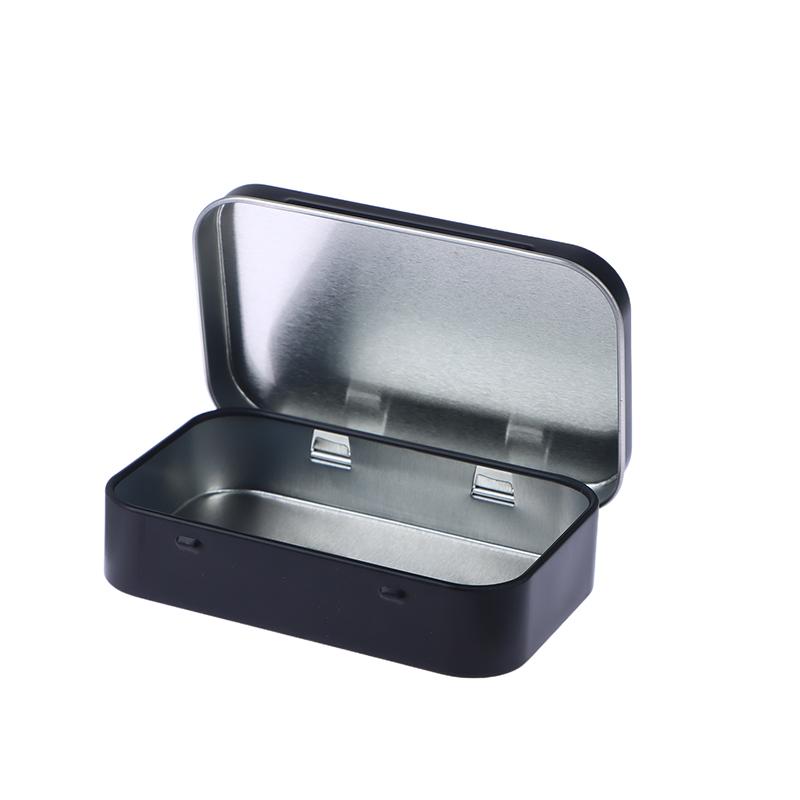 1Pc Survival Kit Small Empty Tinplate Silver Black Flip Storage Box Organizer For Money Coin Candy Key Cigarette Sealed Box