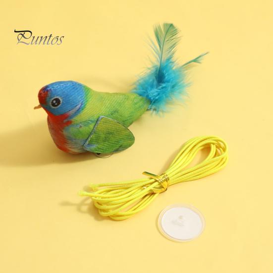 Интерактивная игрушка для кошек «щебечущая птица», реалистичная плюшевая птица с перьями, активируемая прикосновением, игрушка для котят с реалистичным щебечущим звуком для домашних кошек, успокаивает