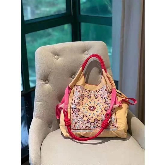 Embroidery Shopping Bag Women'S Fashion Niche Large Capacity Shoulder Bag Tide