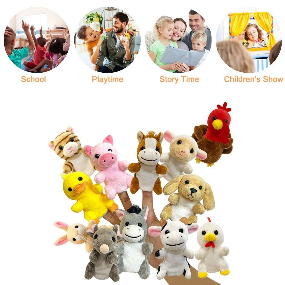 Plush Animals Finger Puppet Toys Tell Story Interactive Toys Kids Animal Hand Puppet Children Gift