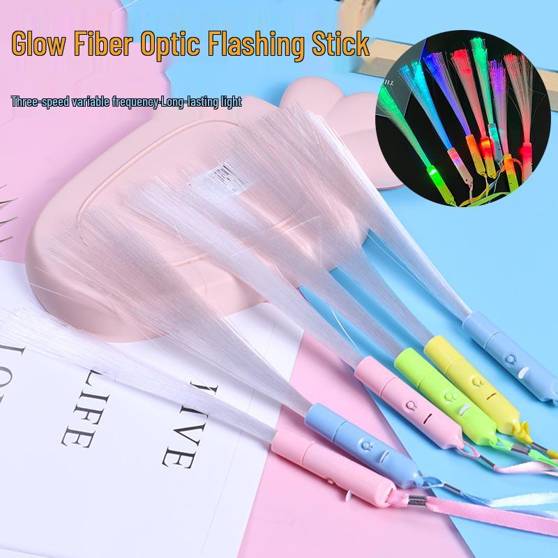 LED Flashing Frequency-Changing Fiber Optic Stick - Creative Luminous Toy for Concerts, Parties, and Night Events.