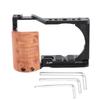 Camera Cage Video Shooting Cage Rig Aluminum Alloy Protective Casing with Wooden Handle for ZV‑E10