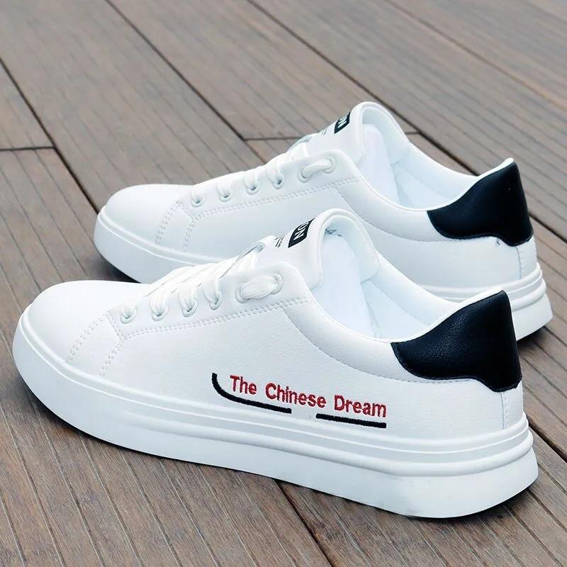 Men's Shoes 2025 Spring Waterproof Little White Shoes Korean Version of Sports and Leisure Shoes Korean Version of Trendy Versatile Non-slip Board Sh