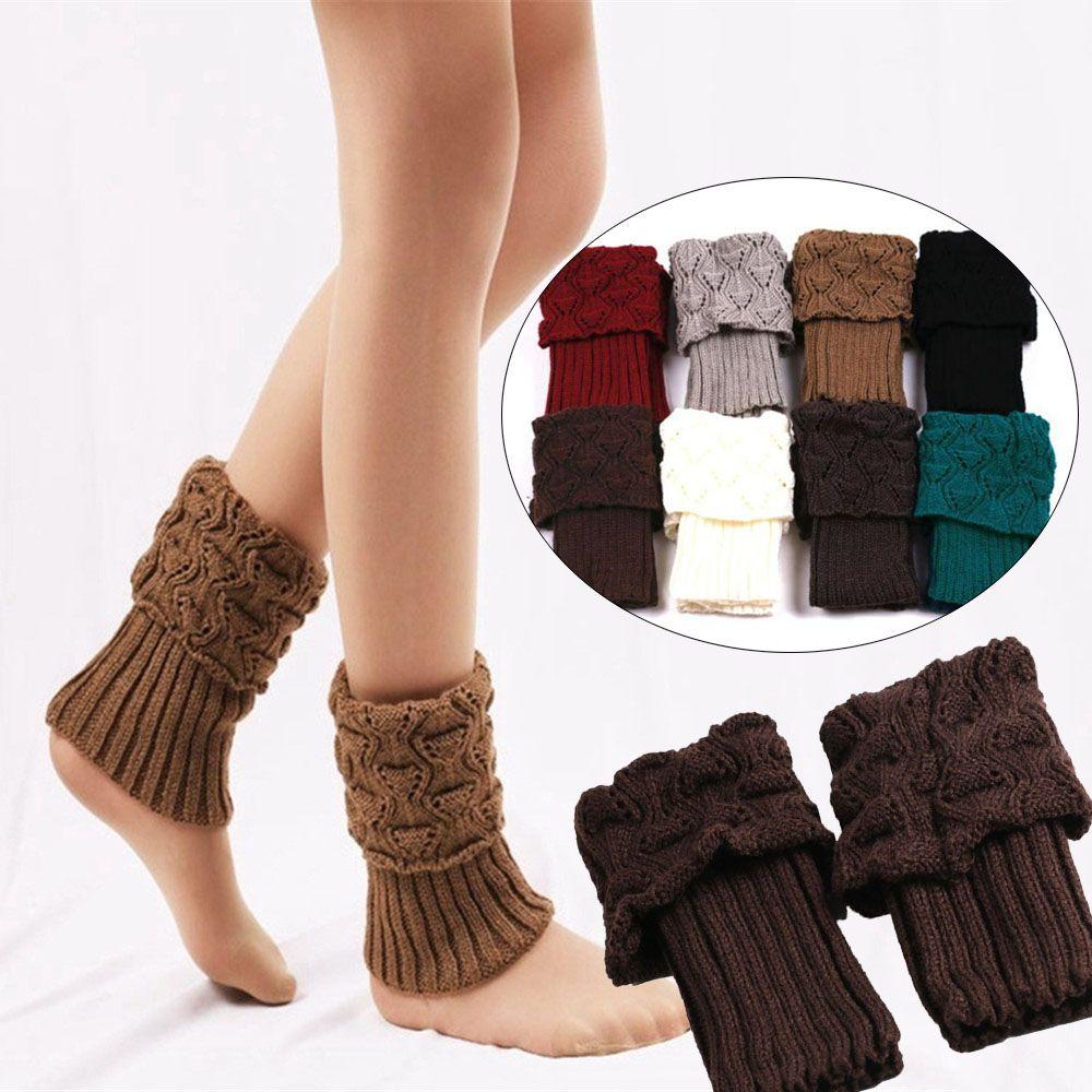 1 Pair Winter Crochet Knit Women's Fashion Leg Warmers Boot Socks Boot Cuffs Foot Cover