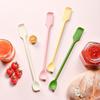 4Pcs Jam Spoon Double-Headed Silicone Spatula Set Heat Resistant Lengthened Jam Scraper Household Butter Spreader Jar