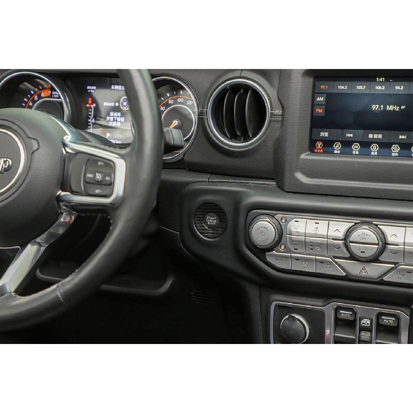 Car Start Stop Button Knob Switch Decoration Ring for Jeep Wrangler JL Gladiator JT 2018-2022 Interior Mouldings Accessories