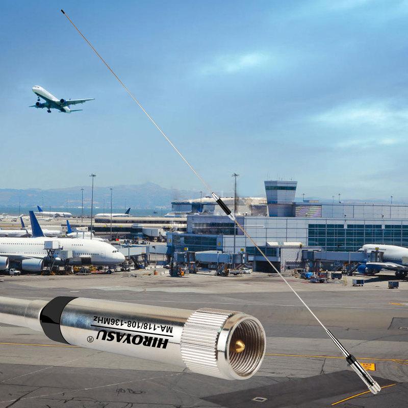 HIROYASU MA-118 Air Band Mobile Antenna Aviation Frequency 108-136MHz Two Segments 2.15dBi 1 Meter Transceiver Antenna