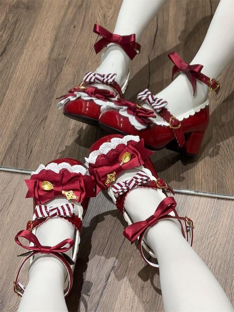 Очаровательные туфли Мэри Джейн в стиле Лолита - Круглый носок с бантом для женщин