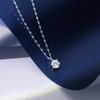 Summer Fashion Necklaces 925 Sterling Silver Classic Jewelry Single Large Zircon Pendant Necklace for Women