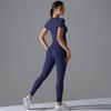 Auroth Short Sleeve Yoga Suit Women Fitness Sportswear Slim Crop Top Hip Lift Leggings Yoga Set