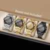 4pcs/set Men's Business Style Watch Simple Casual Scale Dial Men's Luxury Quartz Watch Combination Set (Box Not Included)