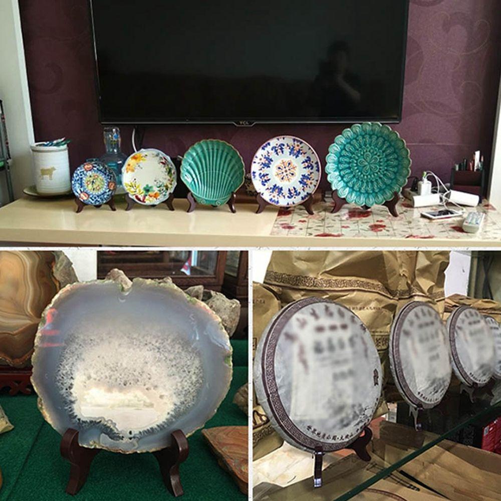 Durable Picture Decorating Base Home Decor High End Photo Plate Holder Display Stand Wooden Bracket Picture Frame Holder