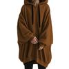 Women Autumn Hooded Drawstring Sweatshirt Coat Long Sleeve Pockets Zipper Placket Mid Length Solid Color Hoodie Outwear
