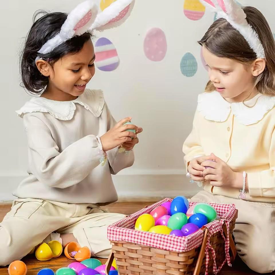 10/50PCS Plastic Easter Eggs Fillable Plastic Egg Kids Toy Colorful Gift Packaging Box Easter Party Hunt Game DIY Craft Supplies