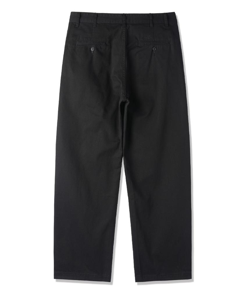 BAKKEN Double-Pleat Regular Tapered Cotton Chino Pants Bk8919_Black