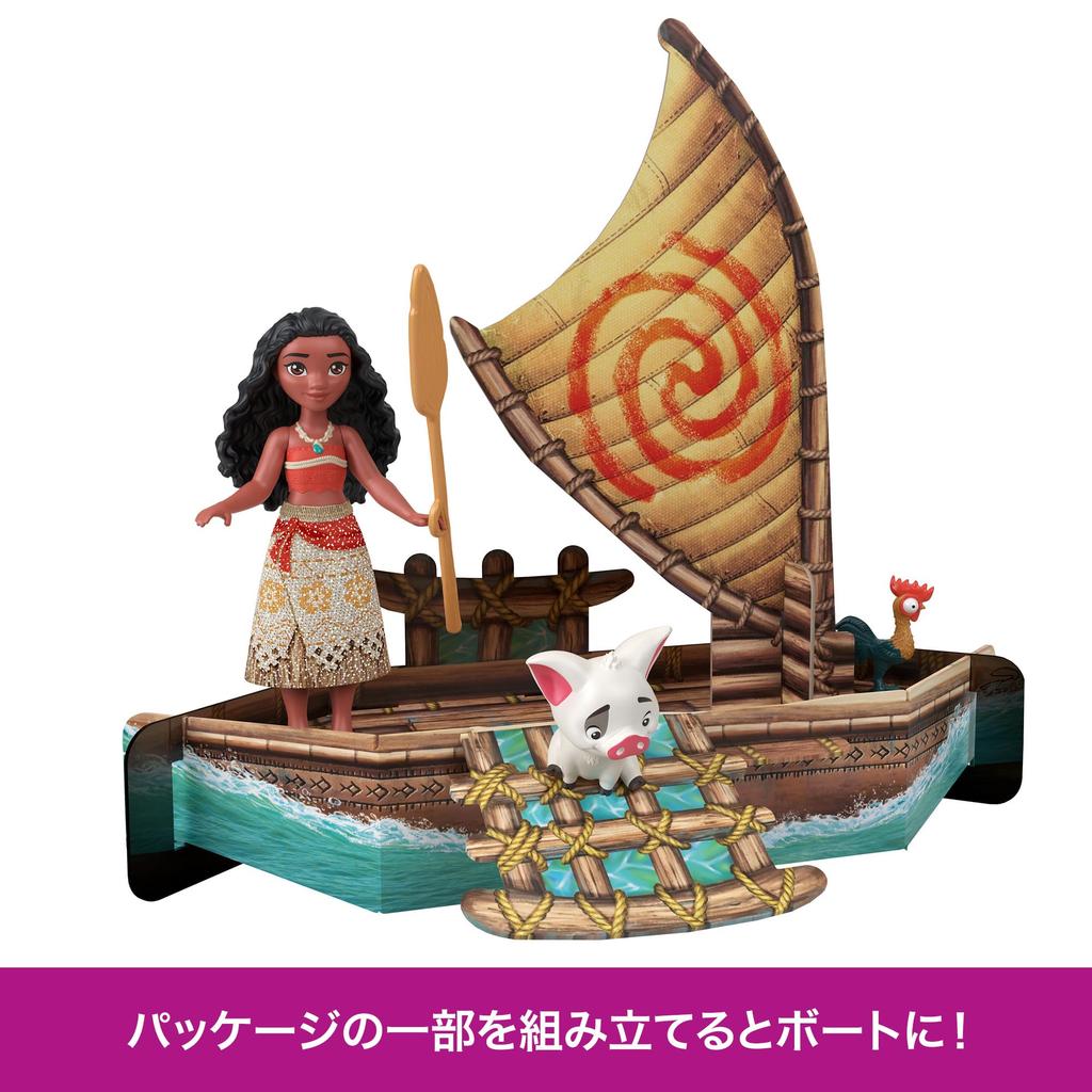 Mattel Disney Princess Moana Story Book Set 4 Mini Dolls с Mini Figures Dress Up Play для детей от 3 лет и старше Multi HLW90 Doll/Double Play/Pretend