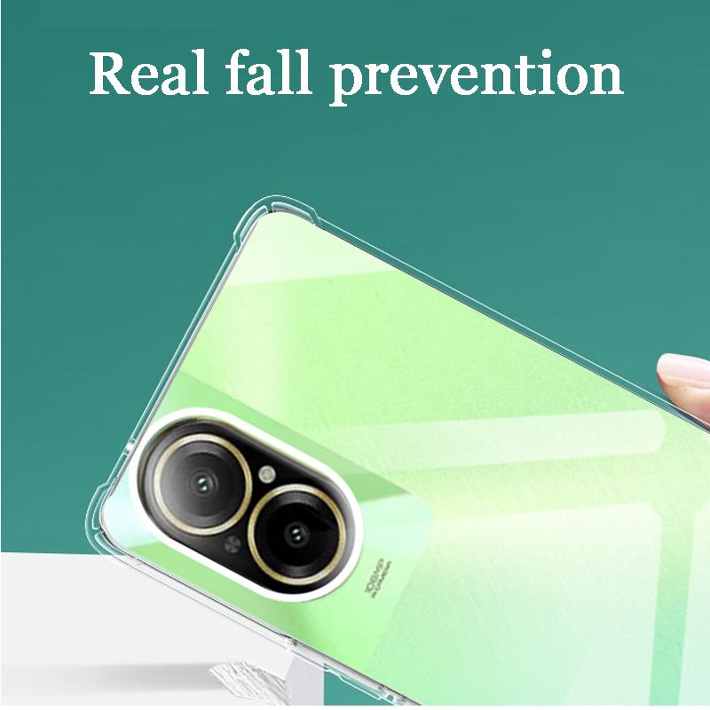 Shockproof Clear Case for Realme C67 4G Safety Soft Silicone Transparent Back Covers for Realme C 67 Phone Protective Camera