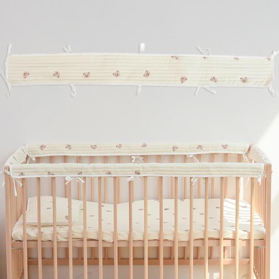 Бампер для кроватки, вышивка, защита от столкновений, хлопок, детская удобная подкладка для детской кроватки, принадлежности для детского сада