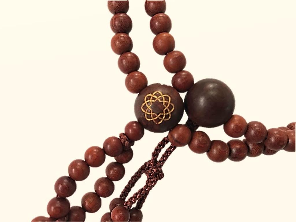 Четки Сока Гаккай Настоящий палисандр с меткой из восьми листьев павловния (бусины мала) (в коробке) (2-дюймовый сяку)