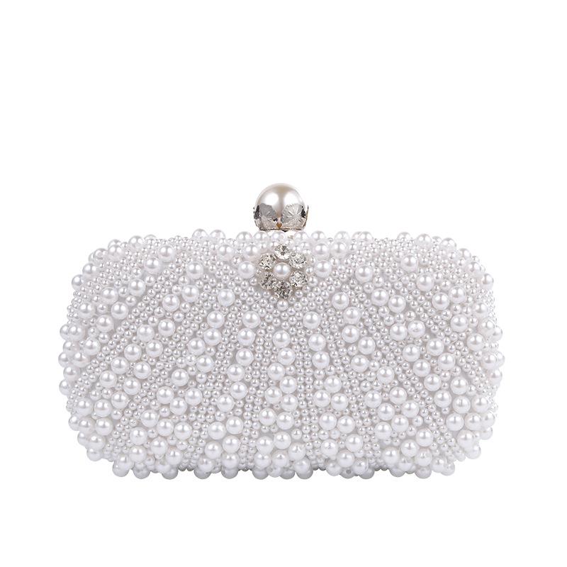 Elegant Pearl Chain Shoulder Evening Bag - Trendy European and American Style