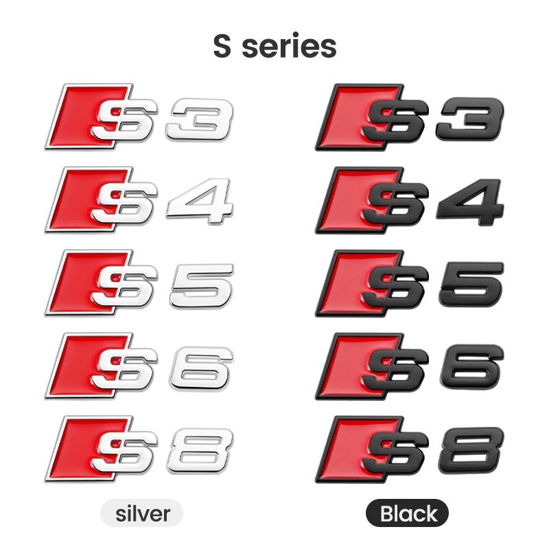 Car Body Rear Trunk Metal Badge S3 S4 S5 S6 S7 S8 Emblem Sticker Decor Accessories for f2 A4 B8 B6 B9 B7 A3 8P 8V 8L A6 C7 C6