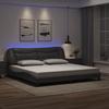 VidaXL Bed Frames with LED Lights, Upholstered Bed, Double Bed, Adult Bedroom Interior Bed, Modern, Grey 3213958