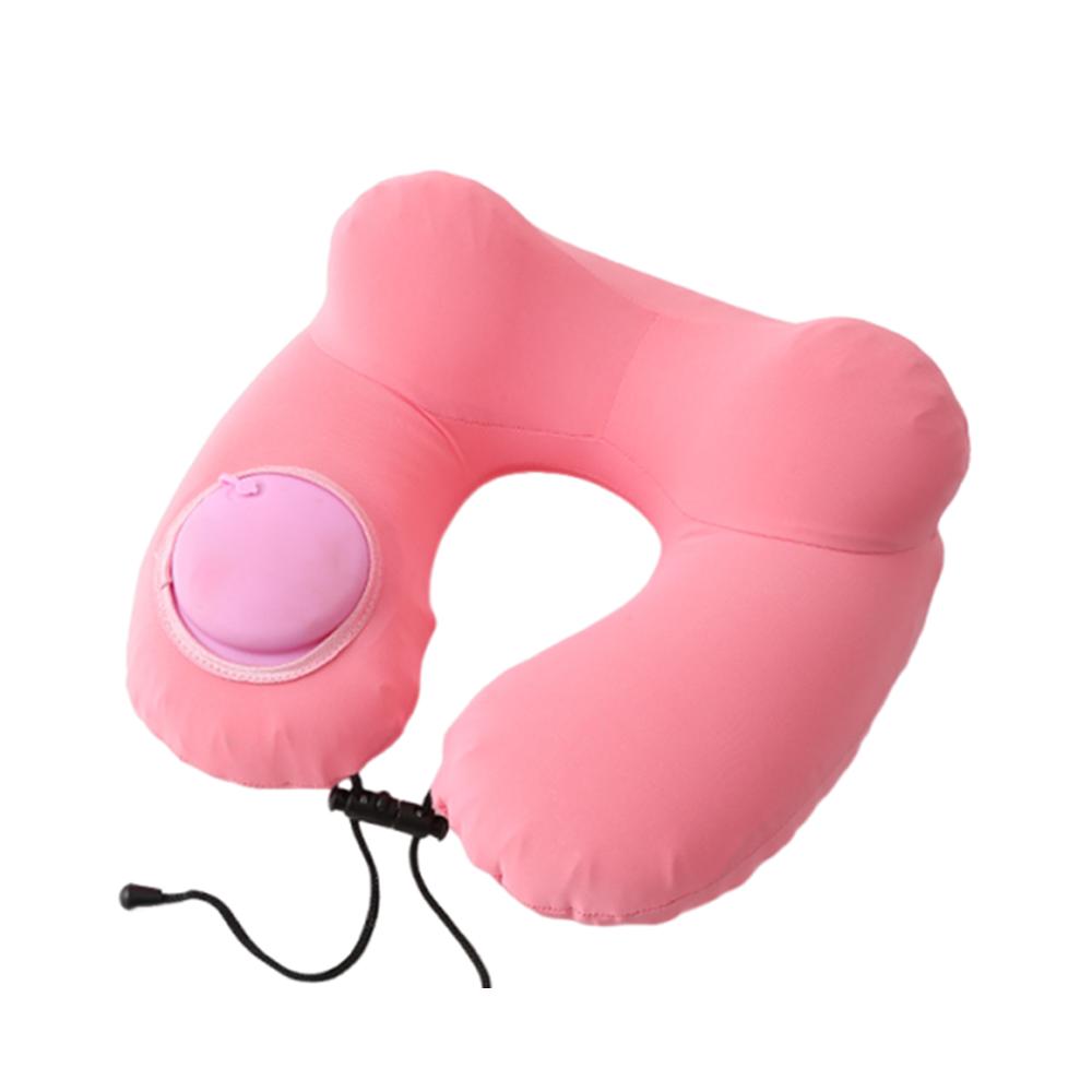 Inflatable U-Shaped Travel Pillow Soft Neckrest Pad Relaxation Neck Support Cushion Office/School