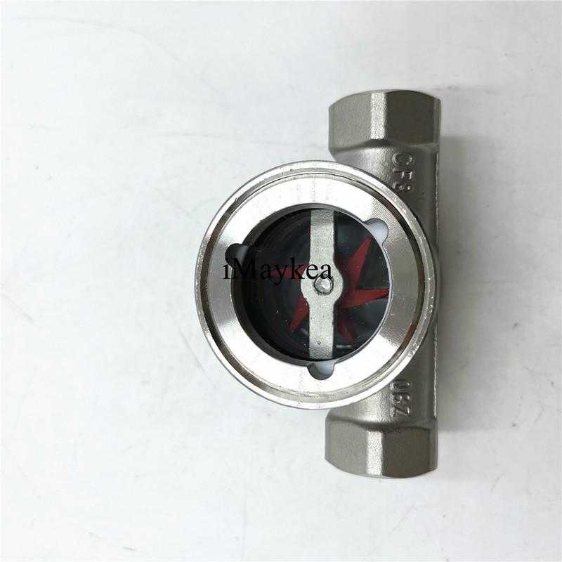1/4", 3/8",1/2",3/4",1" BSP Stainless Steel 304 Sight Glass Water Flow Indicator With Plastic Impeller