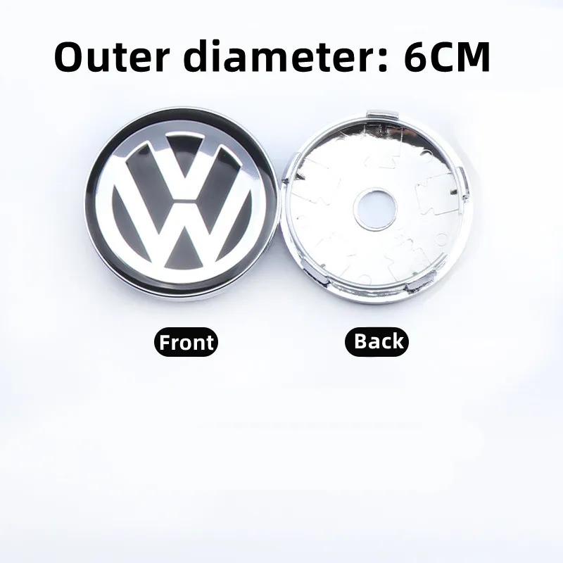 For VW 56/60/65/70/76mm 4PCS Car Wheel Hub Cap Badge TFBC-Y207 for VW Jetta MK5 Golf Passat Santana Beetle CC Wheel Center Caps
