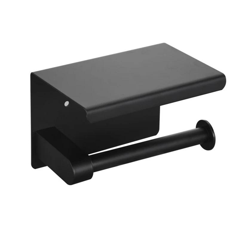 Держатель для туалетной бумаги из нержавеющей стали, полка для ванной комнаты, настенный держатель для рулона туалетной бумаги без проколов