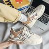 Модный номер Обувь на плоской подошве для полных женщин Черно-белые ботинки Кроссовки Хайтопы Спортивная Красивая Косплей От известных брендов