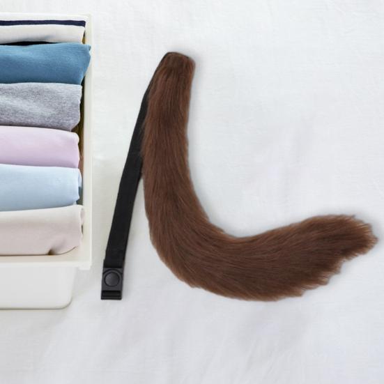 Косплей Поддельный лисий хвост Мягкий нечеткий плюш сплошной цвет Регулируемая окружность талии Резинка для выступлений Клубные танцевальные костюмы Опора Искусственный