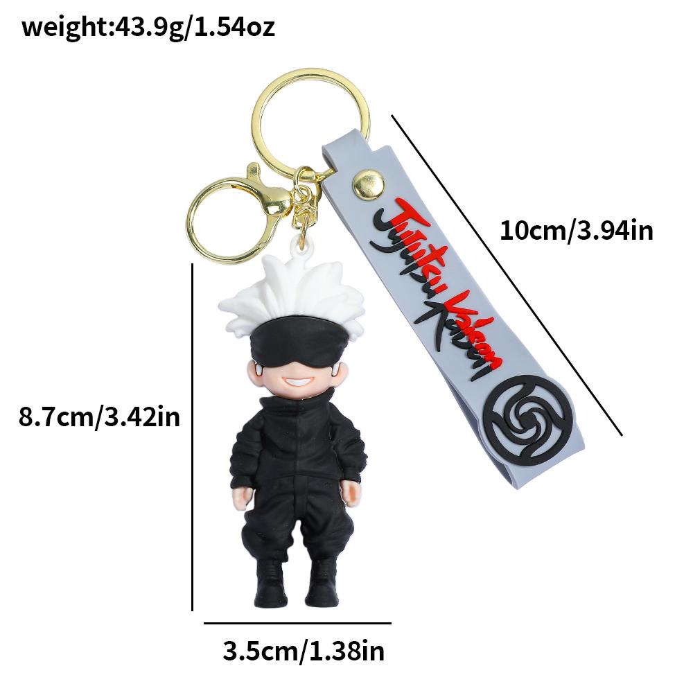 Jujutsu Kaisen 3D Silicone Keychain Set Anime Characters Gojo Yuji Itadori Megumi Fushiguro Keychain Bag Charm Backpack Pendant