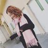 Fringed Cashmere Scarf Long Ladies Warm Solid Color Scarf Fall/winter Shawl