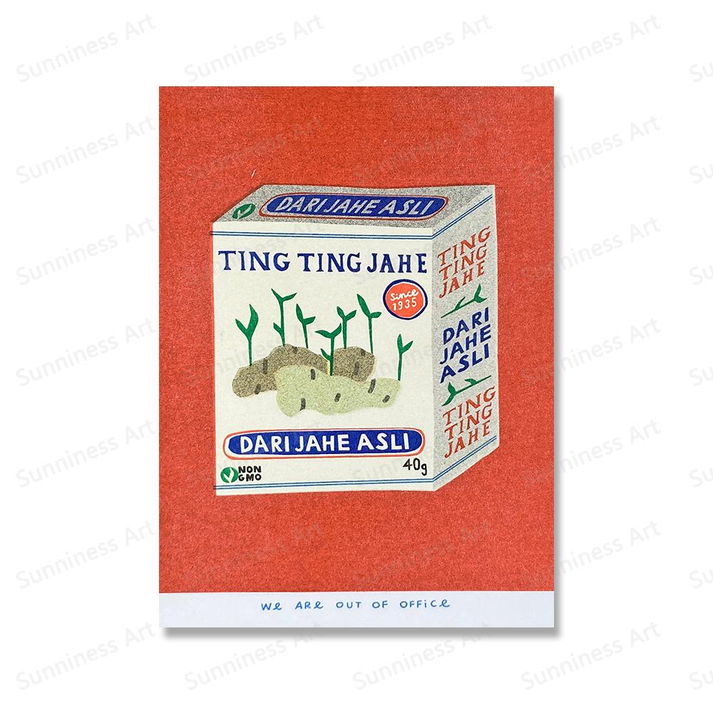 Japanese Sponge Paint Canned Indonesian Jasmine Tea Kitchen Wall Art Painting Nordic Poster and Print Pictures Living Room Decor