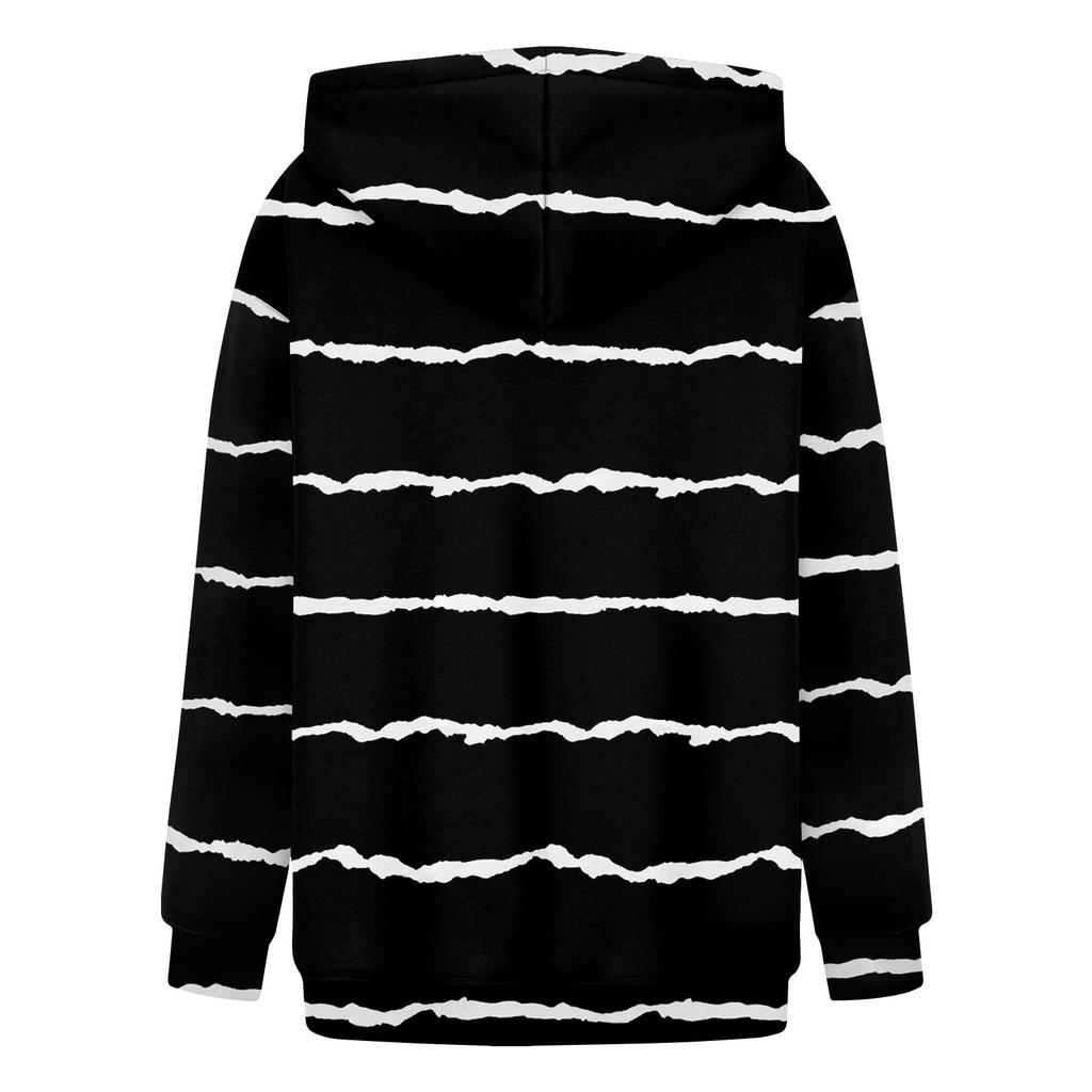 Jackets For Women Long Sleeve Coat Zip Up  Print Outerwear Casual Jackets