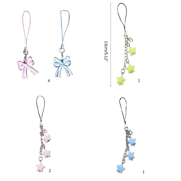 Fashionable Star Phone Pendant Stylish Bag Accessory Cute Bowknot Phone Lanyard