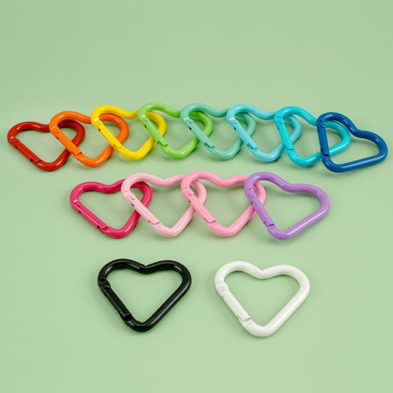 12 шт. карабинов в форме сердца, прочный сплав, брелок, зажим, пружинный крючок, пряжка для рюкзака, бутылка для воды, аксессуары для кемпинга на открытом воздухе