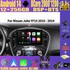 Видеоплеер Android 14 Carplay Auto для Nissan Juke YF15 2010 - 2014 Мультимедийное автомобильное радио WIFi+4G DSP 2 DIN сенсорный экран