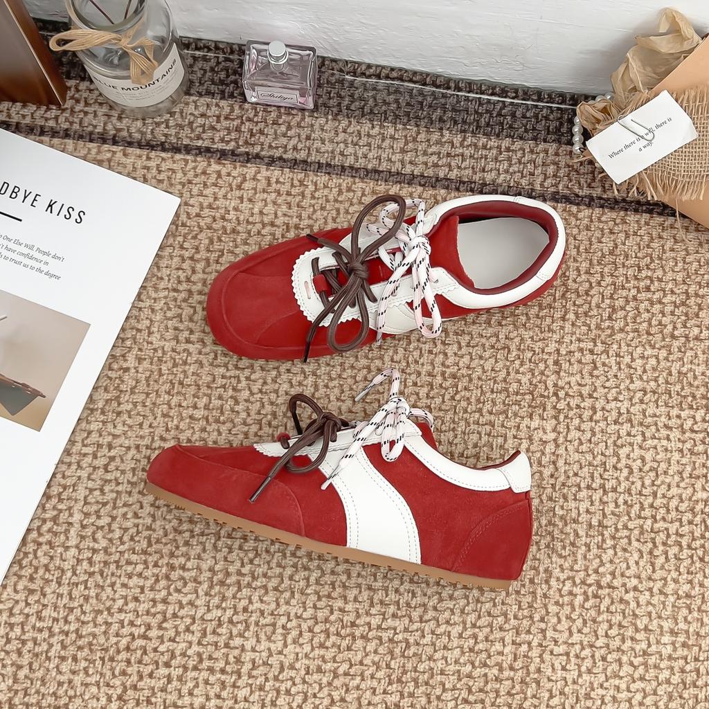 Grape Mother Summer New Retro Sports Shoes Women's Thick-soled Inner Height Increase German Training Shoes Women's Versatile Shallow Mouth Forrest Gum