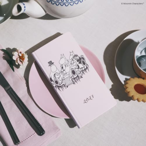 Hobonichi Techo 2027 Weeks Английское издание Муми-тролли/За столом Январь Старт Еженедельник Еженедельник Левая страница Тонкий Вертикальный