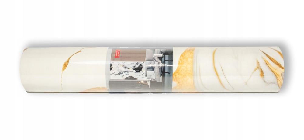 Panel Dekoracyjny Samoprzylepny Pcv Gładki Biało-Złoty Marmur 280X60 Cm