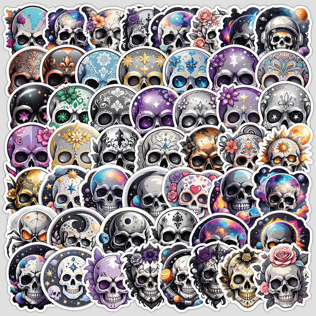 50 Skull Series Graffiti Stickers DIY Stationery Stickers Water Cup Suitcase Waterproof Decorative Stickers