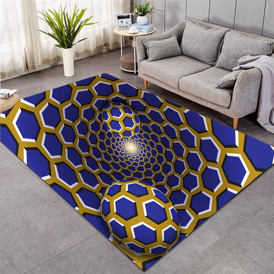 Вихревой напольный коврик для гостиной, коврик для двери крыльца, абстрактный геометрический оптический дверной коврик, нескользящий коврик, декоративный ковер для гостиной