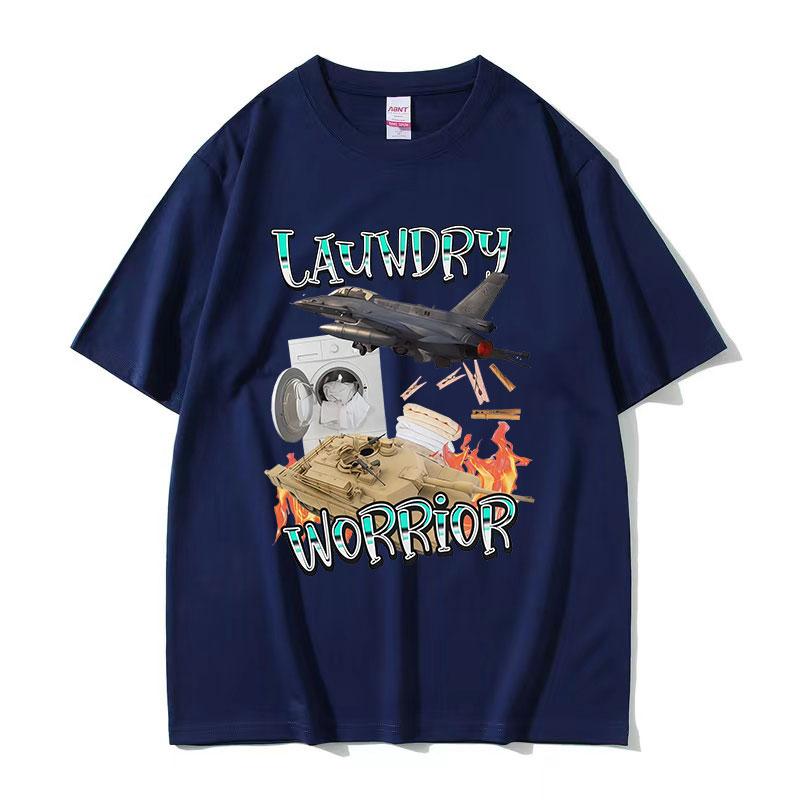 Funny Laundry Warrior Mama Graphic TShirt Unisex Retro Harajuku Short Sleeve Tshirt Loose ONeck 100 Cotton Tees Streetwear